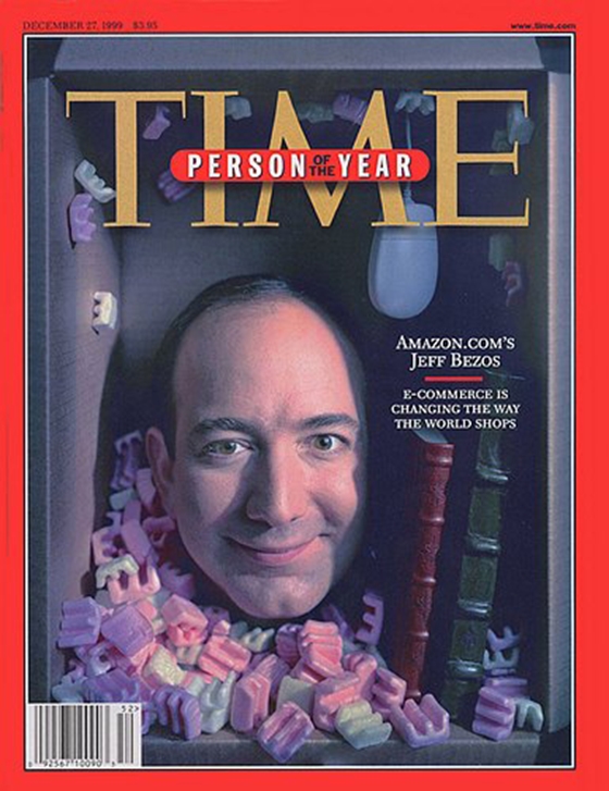 Jeff Bezos a Time magazin címlapján mint az Év Embere
