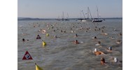  Elkezdődött a Balaton-átúszás, amire csak tapasztalt úszókat vártak a szervezők  
