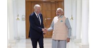 Narendra Modi indiai miniszterelnök és Joe Biden amerikai elnök zárt ajtók mögött tartott megbeszélést