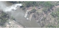  Videón a bilohorivkai hídrobbantás eredménye  