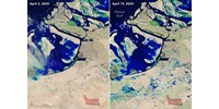  Műholdképeken látszik igazán, milyen özönvíz borította be Dubajt és Abu-Dzabit  