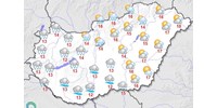 Borongós és esős lesz a hétfő, délnyugaton hullhat a legtöbb csapadék