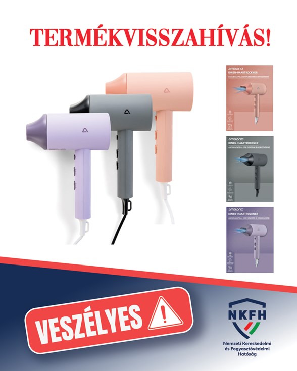 NKFH, termékvisszahívás, hajszárító, Aldi, tűzveszély, áramütés