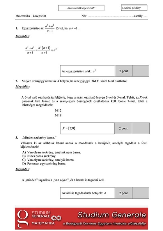 matek érettségi feladatok megoldással 2015 pdf